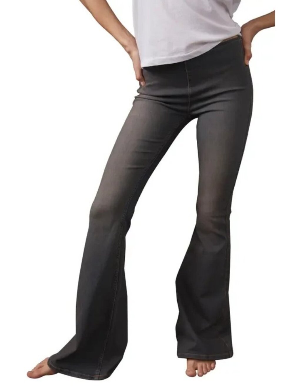 NWT Free People Penny in Back Alley Blue Pull-on Stretch Flare Jeans 30